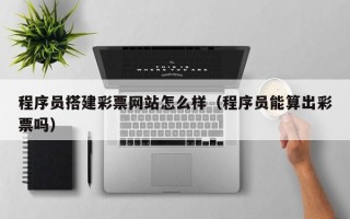 宁波程序员搭建彩票网站怎么样（程序员能算出彩票吗）